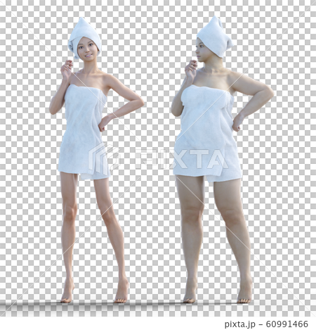 ダイエット　ビフォーアフター　perming3DCG イラスト素材 60991466