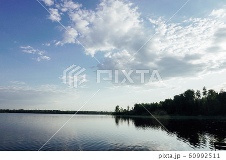 Lake forest green landscape nature of Russia 60992511