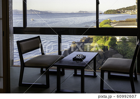 日本旅館　和室　畳　座卓　山口県萩市　 60992607