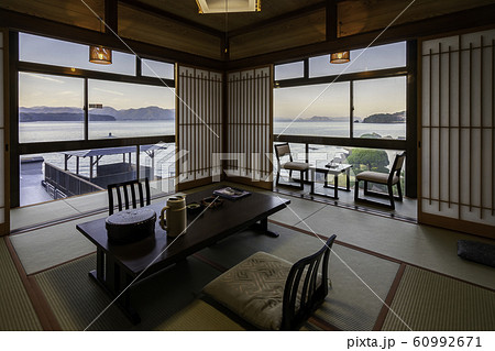 日本旅館　和室　畳　座卓　山口県萩市　 60992671