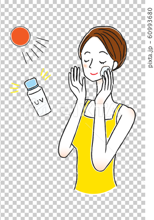 Women Uv Care Sunscreen Stock Illustration