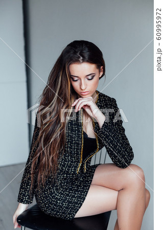fashion portrait of a woman with long hair fashion portrait of a woman with long hair 60995972