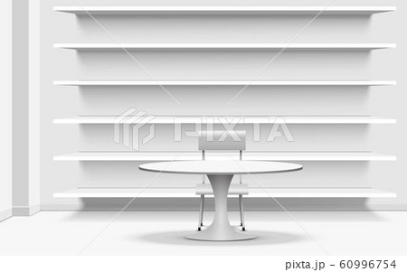 white shelf and table in the library white shelf and table in the library 60996754