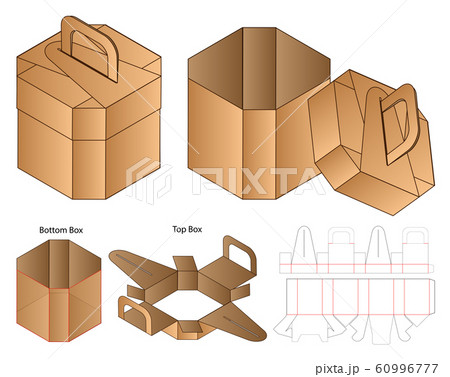 Box packaging die cut template design. 3d mock-up Box packaging die cut template design. 3d mock-up 60996777