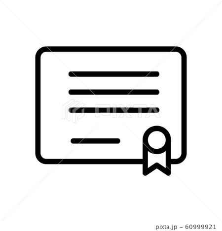 Certificate icon vector. Isolated contour symbol illustration Certificate icon vector. Isolated contour symbol illustration 60999921