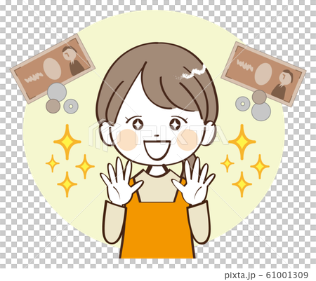 お金 収入 元気 主婦のイラスト素材