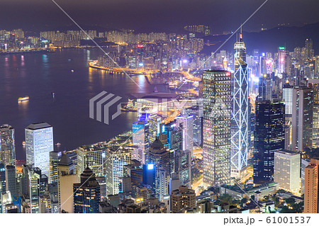 香港_ビクトリアピーク夜景 香港_ビクトリアピーク夜景 61001537