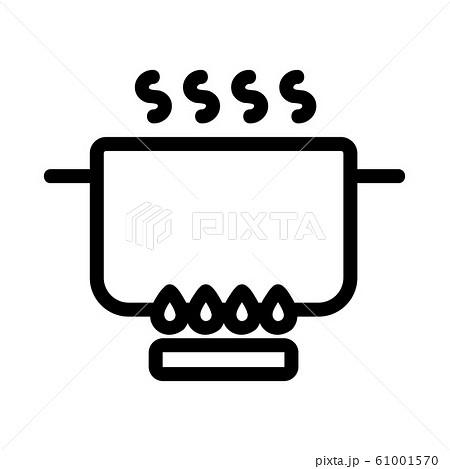 The water boils the icon vector. Isolated contour symbol illustration 61001570
