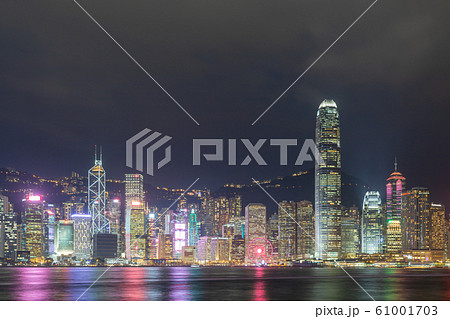 香港_星光大道から見る中環の絶景夜景 香港_星光大道から見る中環の絶景夜景 61001703