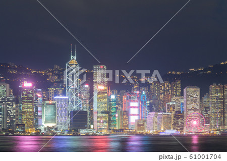 香港_星光大道から見る中環の絶景夜景 香港_星光大道から見る中環の絶景夜景 61001704