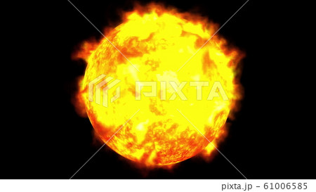 3D rendering of the rotation of the sun with solar flares. Computer generated scientific background. Elements of this image are presented by NASA 61006585