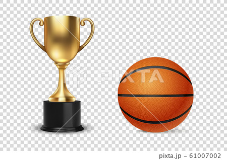 Realistic Vector 3d Golden Champion Cup Icon with Basketball Set Isolated on Transparent Backround. Design Template of Championship Trophy. Sport Tournament Award, Gold Winner Cup and Victory Concept Realistic Vector 3d Golden Champion Cup Icon with Basketball Set Isolated on Transparent Backround. Design Template of Championship Trophy. Sport Tournament Award, Gold Winner Cup and Victory Concept 61007002