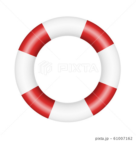Realistic illustration of lifebuoy. Red and white Realistic illustration of lifebuoy. Red and white 61007162