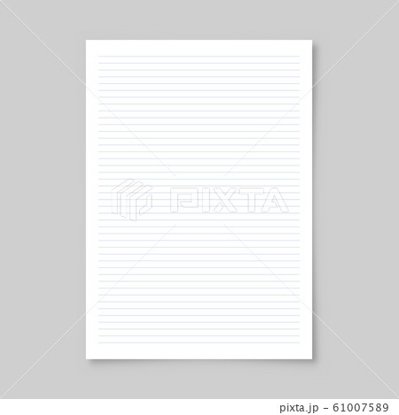 Realistic blank lined paper sheet with shadow in A4 format isolated on gray background. Notebook or Realistic blank lined paper sheet with shadow in A4 format isolated on gray background. Notebook or 61007589