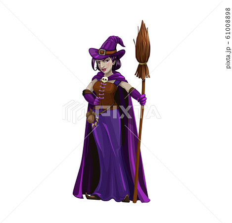Witch with broom 61008898