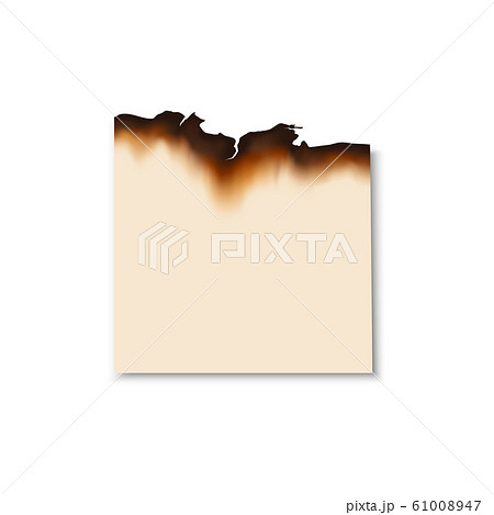 Piece of paper with burnt edges isolated page 61008947