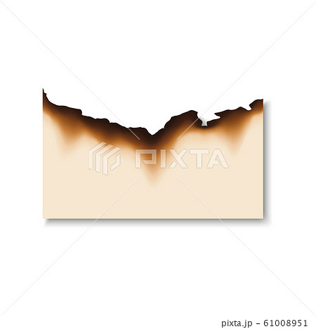 Piece of paper with burnt edges isolated page 61008951