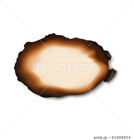 Burnt damaged piece of paper or document isolated 61008954