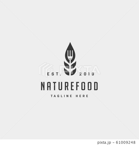 healthy food nature simple flat logo design vector healthy food nature simple flat logo design vector 61009248