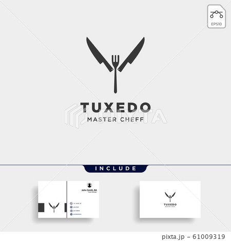 knife fork spoon tuxedo simple flat logo design knife fork spoon tuxedo simple flat logo design 61009319