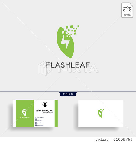 flash nature leaf simple logo template vector flash nature leaf simple logo template vector 61009769