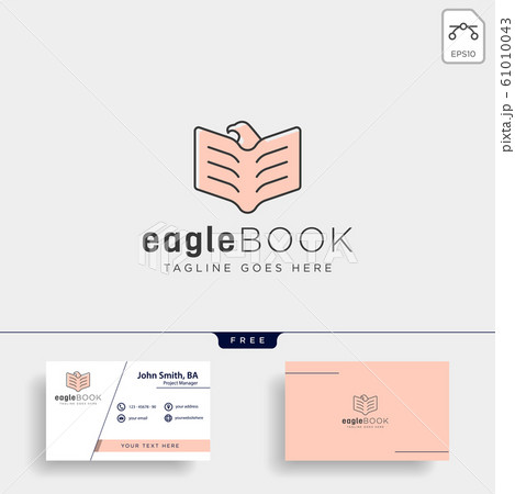 Eagle Or Bird Book Education Line Logo Templateのイラスト素材