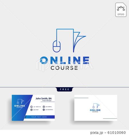 Mouse Book Line Online Learning Line Logoのイラスト素材