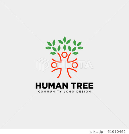 human tree leaf community logo template vector 61010462