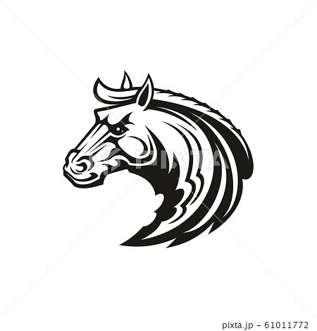 Tattoo art design of horse racing in line art Vector Image