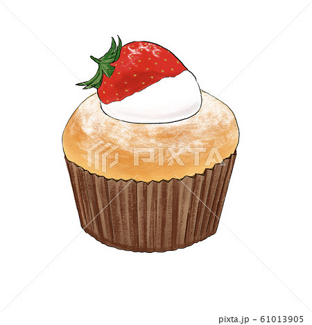 いちごのカップケーキ のイラスト素材