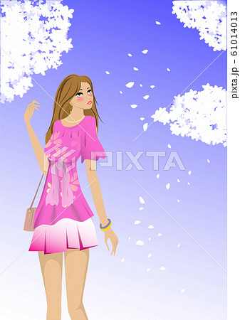 女性、ファッション、桜 女性、ファッション、桜 61014013