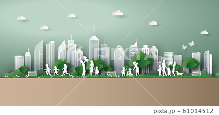 paper cut of eco concept. 61014512