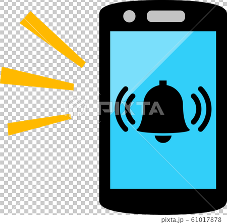 スマートフォンと鳴っているベルのアイコンのイラスト素材 61017878 Pixta