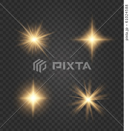 Set of golden glowing lights 61024588