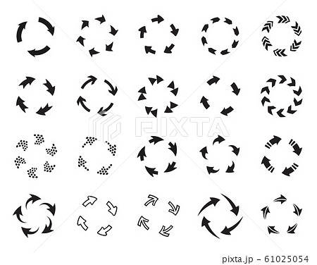 Refresh black and white vector icons set Refresh black and white vector icons set 61025054