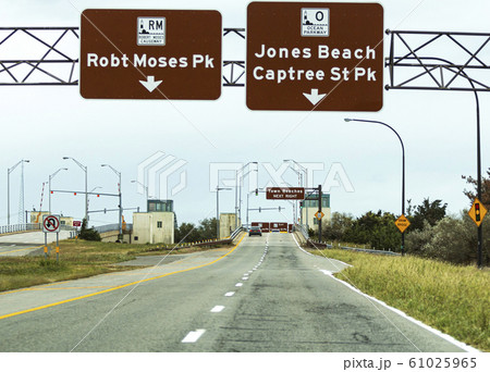 Driving on Robert Moses Causeway toward draw Driving on Robert Moses Causeway toward draw 61025965