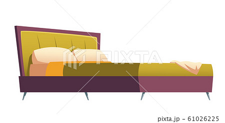 Double bed with green upholstery and pillows 61026225