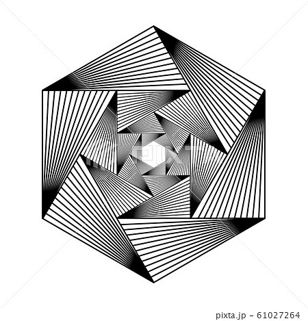 hexagon pattern with triangles and lines. stripes 61027264