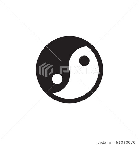 Yin Yang Circle Icon Logo Design Vectorのイラスト素材