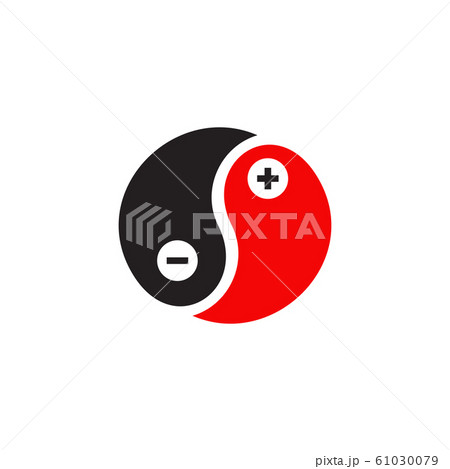 Yin Yang Circle Icon Logo Design Vectorのイラスト素材