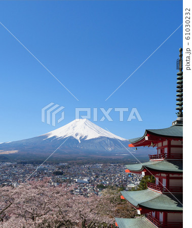 富士山 桜 五重塔 忠霊塔 富士山 桜 五重塔 忠霊塔 61030232