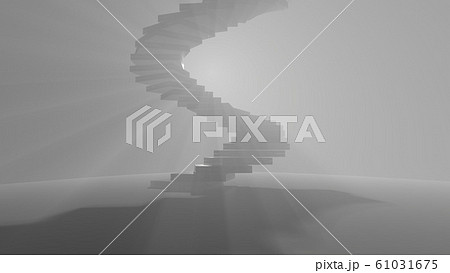 high spiral staircase in an abstract space...のイラスト素材