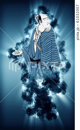 浮世絵　町人　その64　煙バージョン 61032007