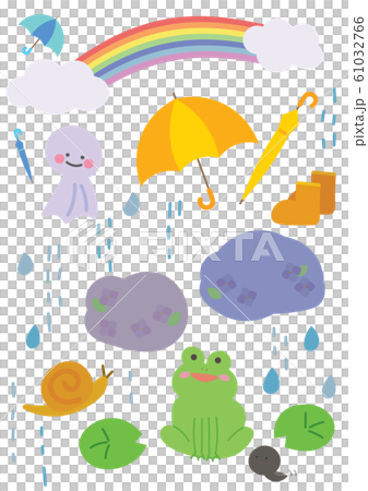 6月 梅雨のイラストのイラスト素材