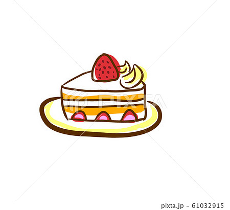 ショートケーキ カット イラストのイラスト素材