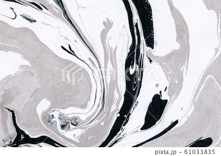 Marble ink texture. Gray, silver, white and black 61033835
