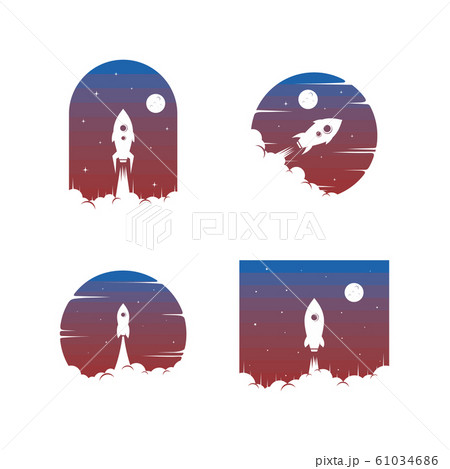 rocket ship launch space travel sign badge label rocket ship launch space travel sign badge label 61034686