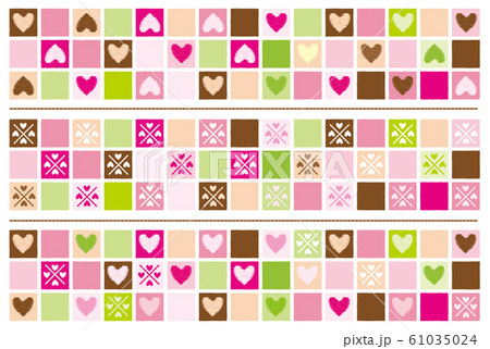 ハート素材 正方形 ライン 61035024
