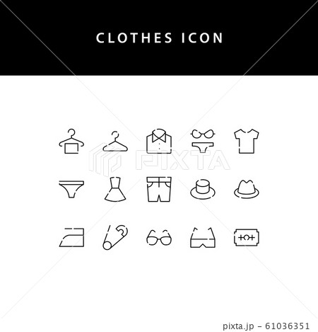 Clothes line style icon set 61036351