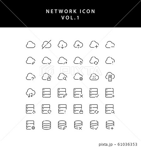Cloud computing network outline icon set vol1 61036353